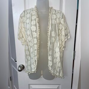 Red Camel Lace Cardigan Shrug